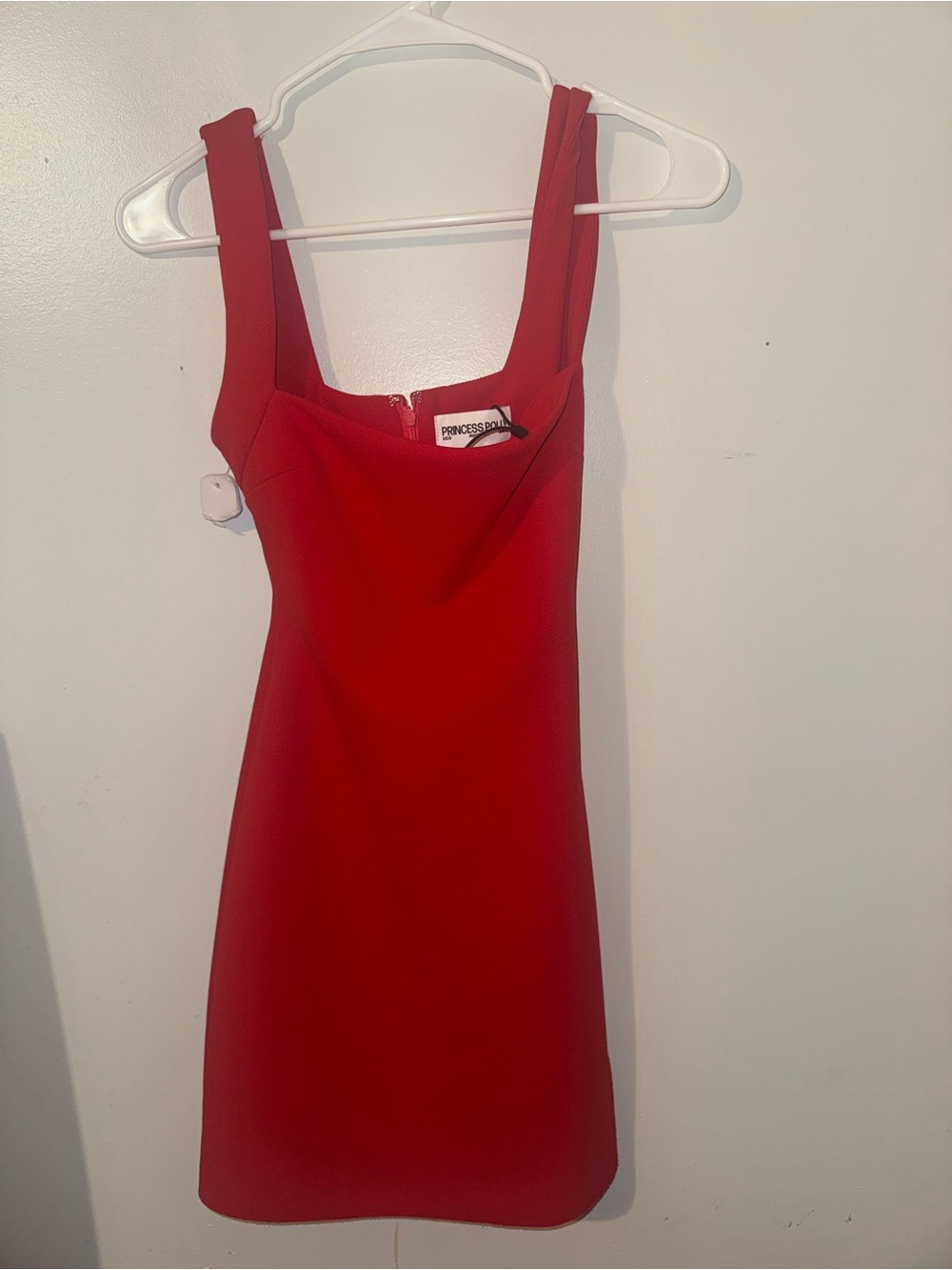 Princess Polly Red Square-Neck Mini Dress
